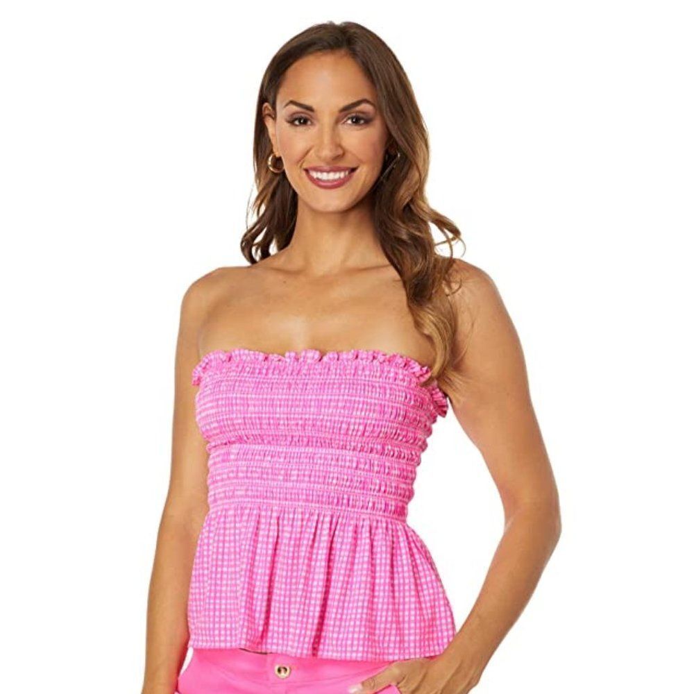 LILLY PULITZER Jadis Top in Pink Isle Along The Same Line size xlarge